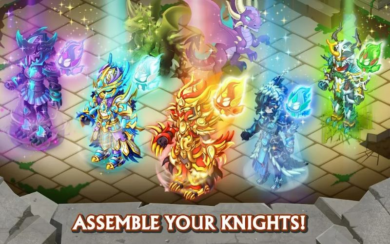 Xây dựng đội quân anh hùng trong game Knights & Dragons Action RPG 